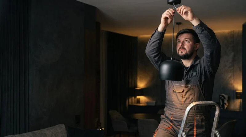 Lighting fixture installation by a Plumbery engineer in London
